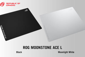 ASUS初のガラス製ゲーミングマウスパッド「ROG MOONSTONE ACE L」発売！白と黒